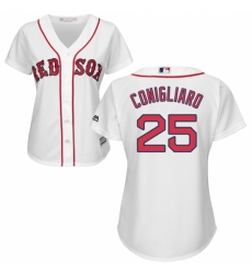 Women's Majestic Boston Red Sox #25 Tony Conigliaro Authentic White Home MLB Jersey