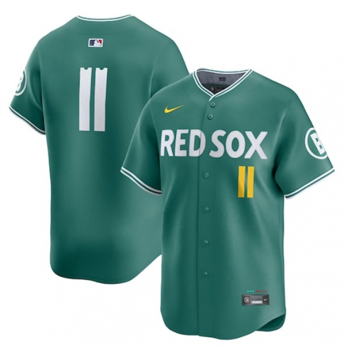 Men's Boston Red Sox #11 Rafael Devers Green 2025 City Connect Limited Stitched Baseball Jersey