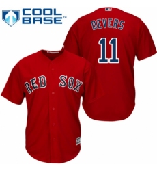 Youth Majestic Boston Red Sox #11 Rafael Devers Authentic Red Alternate Home Cool Base MLB Jersey
