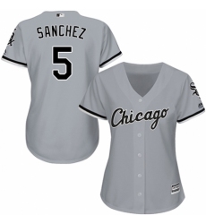 Women's Majestic Chicago White Sox #5 Yolmer Sanchez Authentic Grey Road Cool Base MLB Jersey
