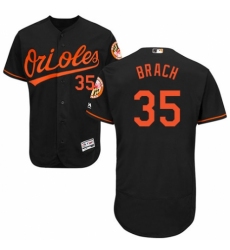 Men's Majestic Baltimore Orioles #35 Brad Brach Black Alternate Flex Base Authentic Collection MLB Jersey