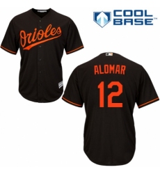 Youth Majestic Baltimore Orioles #12 Roberto Alomar Authentic Black Alternate Cool Base MLB Jersey
