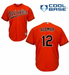 Youth Majestic Baltimore Orioles #12 Roberto Alomar Replica Orange Alternate Cool Base MLB Jersey