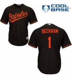 Men's Majestic Baltimore Orioles #1 Tim Beckham Replica Black Alternate Cool Base MLB Jersey
