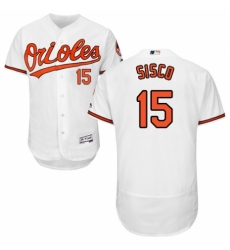 Men's Majestic Baltimore Orioles #15 Chance Sisco White Home Flex Base Authentic Collection MLB Jersey