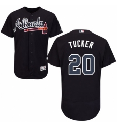 Men's Majestic Atlanta Braves #20 Preston Tucker Navy Blue Alternate Flex Base Authentic Collection MLB Jersey