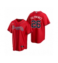 Men's Atlanta Braves #26 Mike Foltynewicz Nike Red 2020 Replica Alternate Jersey