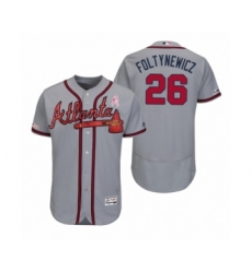 Men's Mike Foltynewicz Atlanta Braves #26 Gray 2019 Mothers Day Flex Base Authentic Jersey