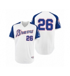 Women Braves #26 Mike Foltynewicz White 1974 Turn Back the Clock Authentic Jersey