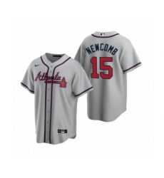 Men's Atlanta Braves #15 Sean Newcomb Nike Gray 2020 Replica Road Jersey