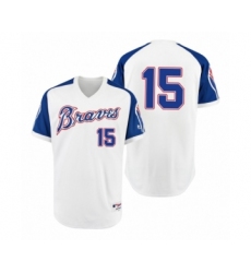 Women Braves #15 Sean Newcomb White 1974 Turn Back the Clock Authentic Jersey