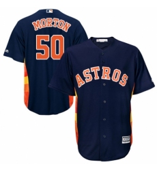 Men's Majestic Houston Astros #50 Charlie Morton Replica Navy Blue Alternate Cool Base MLB Jersey