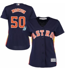 Women's Majestic Houston Astros #50 Charlie Morton Authentic Navy Blue Alternate Cool Base MLB Jersey