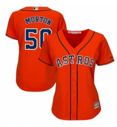 Women's Majestic Houston Astros #50 Charlie Morton Authentic Orange Alternate Cool Base MLB Jersey
