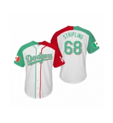 Men's Ross Stripling #68 Los Angeles Dodgers Two-Tone Mexican Heritage Night Cool Base Jersey