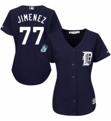 Women's Majestic Detroit Tigers #77 Joe Jimenez Replica Navy Blue Alternate Cool Base MLB Jersey
