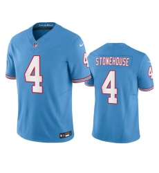 Men's Tennessee Titans #4 Ryan Stonehouse Light Blue 2023 F.U.S.E. Vapor Limited Throwback Football Stitched Jersey