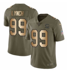 Men's Nike Chicago Bears #99 Aaron Lynch Limited Olive/Gold 2017 Salute to Service NFL Jersey