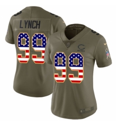 Women's Nike Chicago Bears #99 Aaron Lynch Limited Olive/USA Flag 2017 Salute to Service NFL Jersey