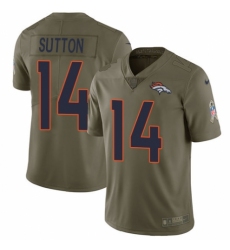 Men's Nike Denver Broncos #14 Courtland Sutton Limited Olive 2017 Salute to Service NFL Jersey
