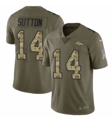 Men's Nike Denver Broncos #14 Courtland Sutton Limited Olive/Camo 2017 Salute to Service NFL Jersey