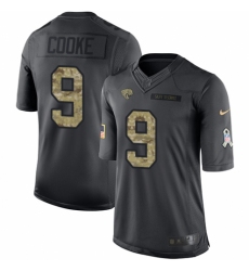 Men's Nike Jacksonville Jaguars #9 Logan Cooke Limited Black 2016 Salute to Service NFL Jersey
