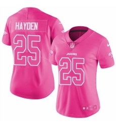 Women's Nike Jacksonville Jaguars #25 D.J. Hayden Limited Pink Rush Fashion NFL Jersey