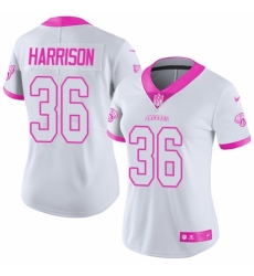 Women's Nike Jacksonville Jaguars #36 Ronnie Harrison Limited White/Pink Rush Fashion NFL Jersey