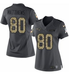 Women's Nike New England Patriots #80 Jordan Matthews Limited Black 2016 Salute to Service NFL Jersey