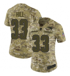 Women's Nike New England Patriots #33 Jeremy Hill Limited Camo 2018 Salute to Service NFL Jersey