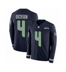 Men's Nike Seattle Seahawks #4 Michael Dickson Limited Navy Blue Therma Long Sleeve NFL Jersey