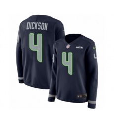 Women's Nike Seattle Seahawks #4 Michael Dickson Limited Navy Blue Therma Long Sleeve NFL Jersey