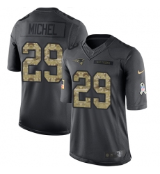 Youth Nike New England Patriots #29 Sony Michel Limited Black 2016 Salute to Service NFL Jersey