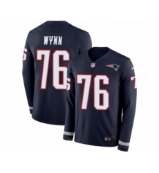 Youth Nike New England Patriots #76 Isaiah Wynn Limited Navy Blue Therma Long Sleeve NFL Jersey