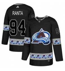 Men's Adidas Colorado Avalanche #94 Sampo Ranta Authentic Black Team Logo Fashion NHL Jersey