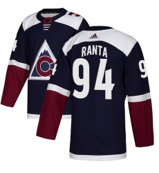 Youth Adidas Colorado Avalanche #94 Sampo Ranta Authentic Navy Blue Alternate NHL Jersey