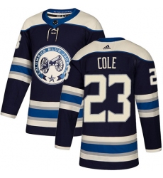 Youth Adidas Columbus Blue Jackets #23 Ian Cole Authentic Navy Blue Alternate NHL Jersey