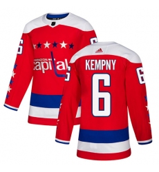 Men's Adidas Washington Capitals #6 Michal Kempny Authentic Red Alternate NHL Jersey