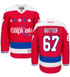 Men's Reebok Washington Capitals #67 Riley Sutter Authentic Red Third NHL Jersey