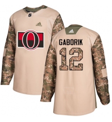 Men's Adidas Ottawa Senators #12 Marian Gaborik Authentic Camo Veterans Day Practice NHL Jersey