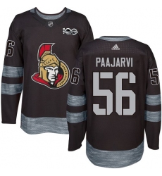 Men's Adidas Ottawa Senators #56 Magnus Paajarvi Authentic Black 1917-2017 100th Anniversary NHL Jersey