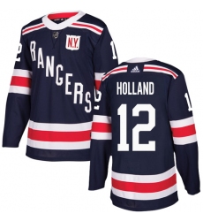 Men's Adidas New York Rangers #12 Peter Holland Authentic Navy Blue 2018 Winter Classic NHL Jersey