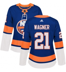 Women's Adidas New York Islanders #21 Chris Wagner Premier Royal Blue Home NHL Jersey