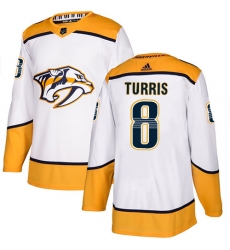 Youth Adidas Nashville Predators #8 Kyle Turris Authentic White Away NHL Jersey