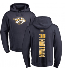 NHL Adidas Nashville Predators #38 Ryan Hartman Navy Blue Backer Pullover Hoodie