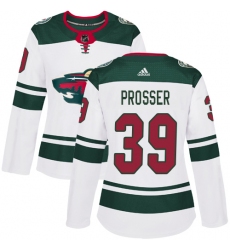 Women's Adidas Minnesota Wild #39 Nate Prosser Authentic White Away NHL Jersey