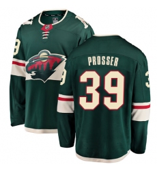 Youth Minnesota Wild #39 Nate Prosser Authentic Green Home Fanatics Branded Breakaway NHL Jersey