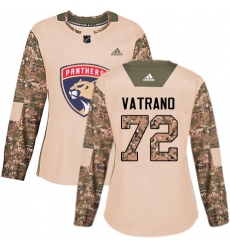 Women's Adidas Florida Panthers #72 Frank Vatrano Authentic Camo Veterans Day Practice NHL Jersey