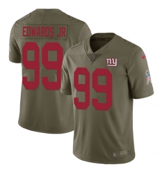 Men's Nike New York Giants #99 Mario Edwards Jr Limited Olive 2017 Salute to Service NFL Jersey