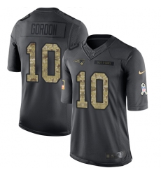 Men's Nike New England Patriots #10 Josh Gordon Limited Black 2016 Salute to Service NFL Jersey